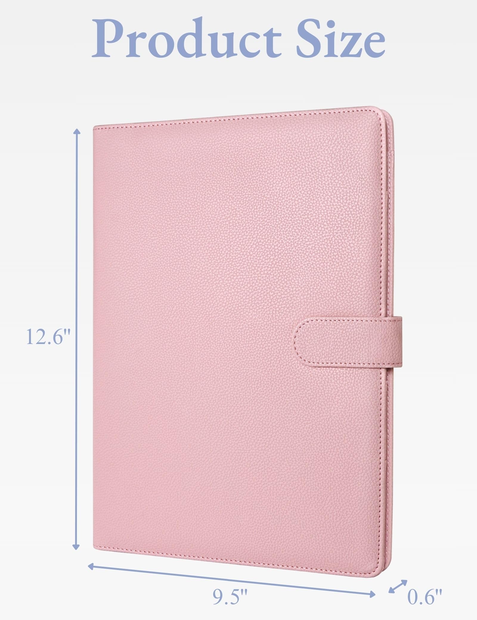 Padfolio Portfolio Resume Folder with Pocket, Premium Faux Leather Interview Writing Legal Pads Document Organizer Portfolio with Business Card Holder (Black)