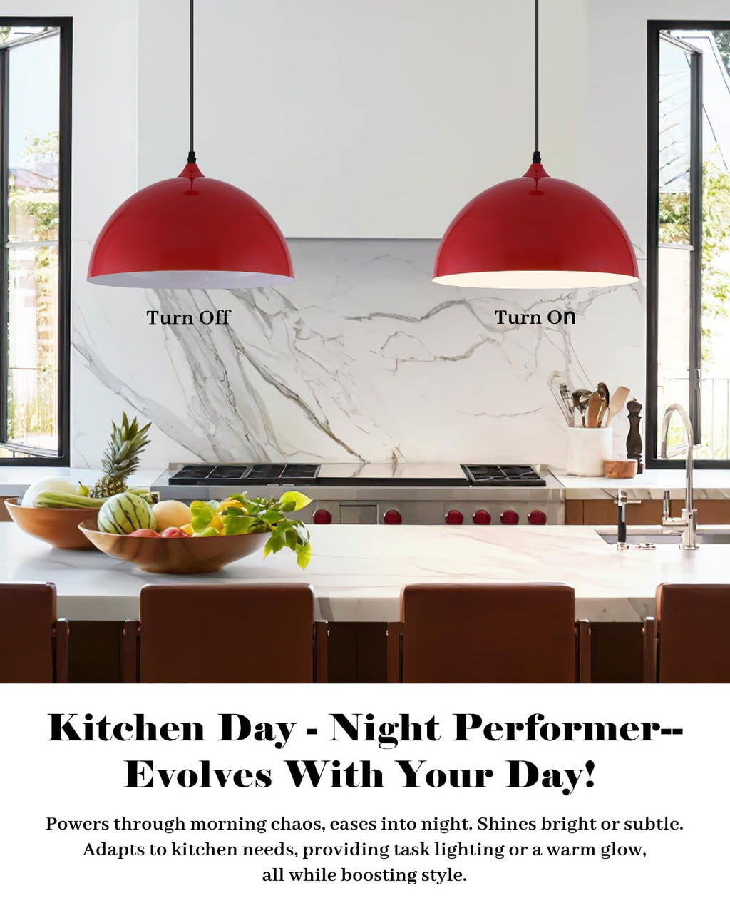 White Pendant Lights, 11.8 inch Pendant Lights Kitchen Island, Farmhouse Pendant Light Fixtures (White Inside), Industrial Pendant Lighting for Dining Room, Bedroom, Hallway (1 Pack)