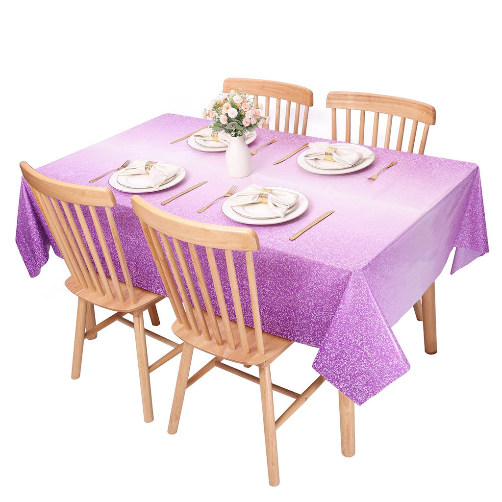 Kesfey 3 Packs Black and White Horizontal Striped Table Cloth 54 x 108 Inch Classic Black Stripe Tablecloths Disposable Plastic Stripe Table Covers Waterproof Picnic Tablecover for Halloween Party