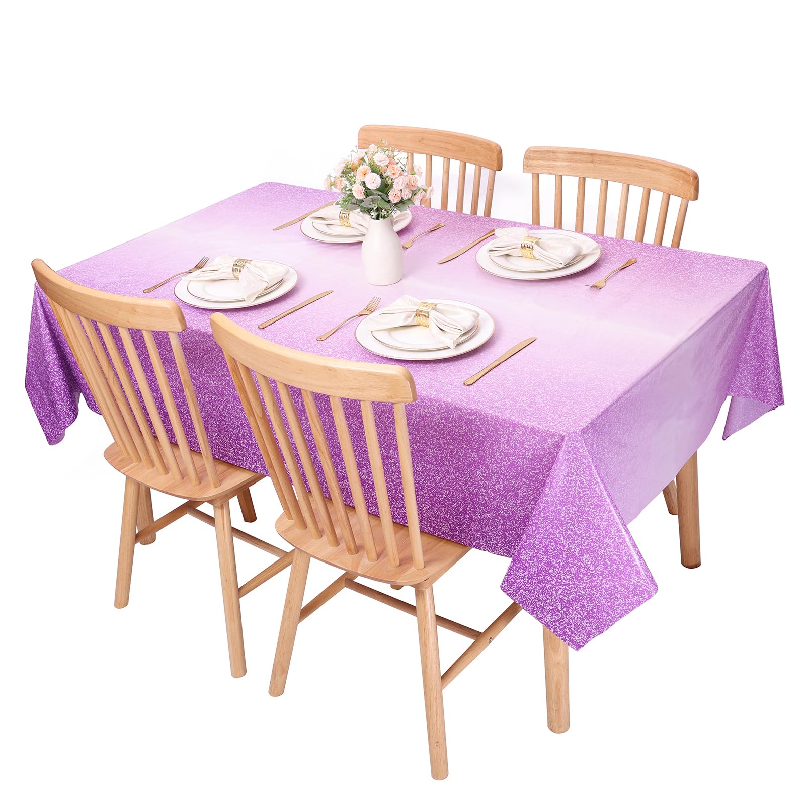 Kesfey 3 Packs Black and White Horizontal Striped Table Cloth 54 x 108 Inch Classic Black Stripe Tablecloths Disposable Plastic Stripe Table Covers Waterproof Picnic Tablecover for Halloween Party