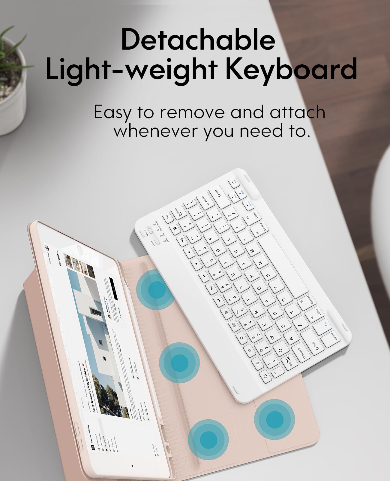 CHESONA Keyboard Case for iPad 9th Generation 2021 10.2 Inch, Detachable Wireless with Pencil Holder Stand Folio Keyboard Cover for iPad 9th Gen/8th Gen/7th Gen 10.2" (Black)