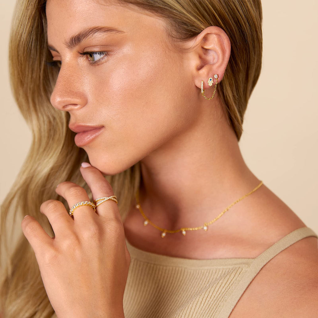 PAVOI 14K Gold Plated Flat Back Earrings | Solid 925 Sterling Silver Posts | Helix Cartilage Earrings for Women | Cubic Zirconia Stud Earrings | Trending Fashion Jewelry
