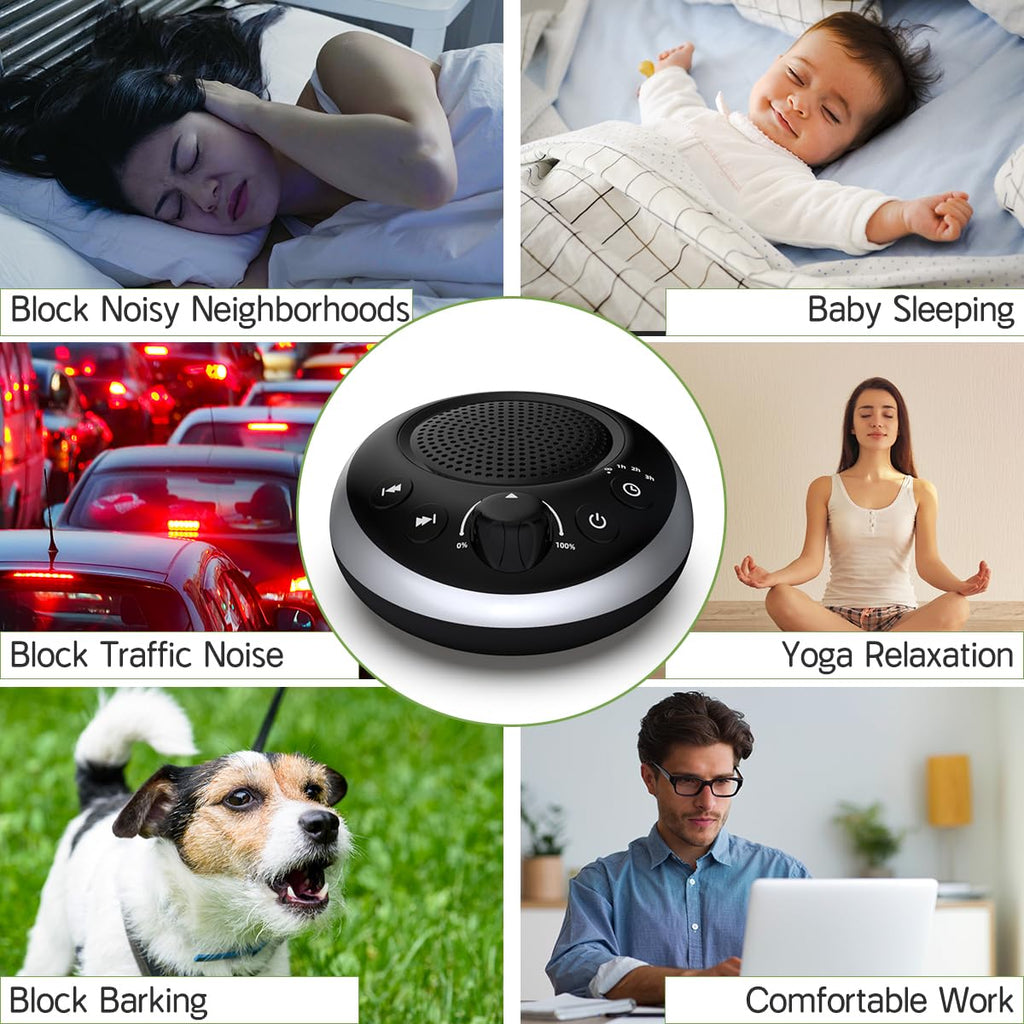 Brown Noise Sound Machine White Noise Machine Nonstop 30 Soothing Sounds Sound Therapy for Baby Kids Adults Sleep Machine 36-Level Vol Auto-Off Timer Memory Function for Home Travel Office