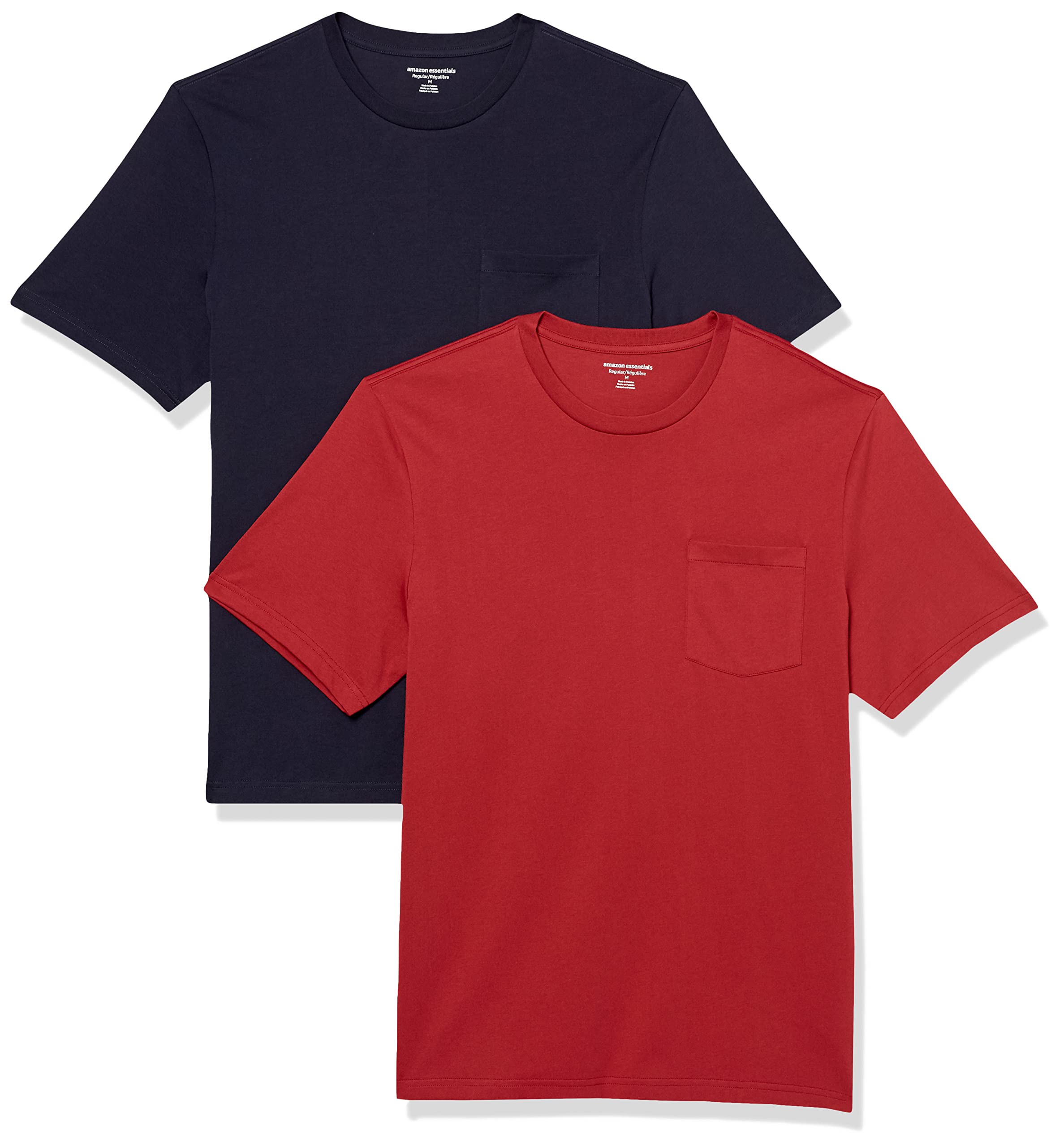 Amazon Essentials Men's Short-Sleeve Crewneck Pocket T-Shirts, Pack of 2
