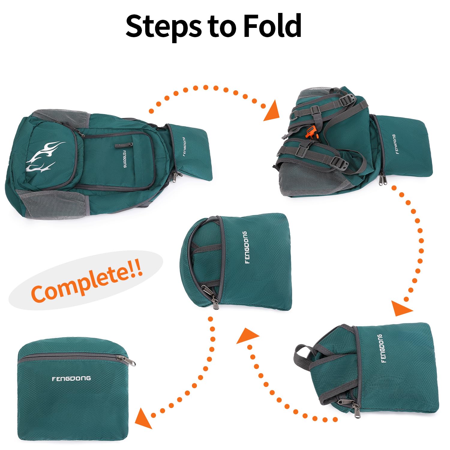 FENGDONG 35L Lightweight Foldable Waterproof Packable Travel Small Hiking Backpack Daypack for men women