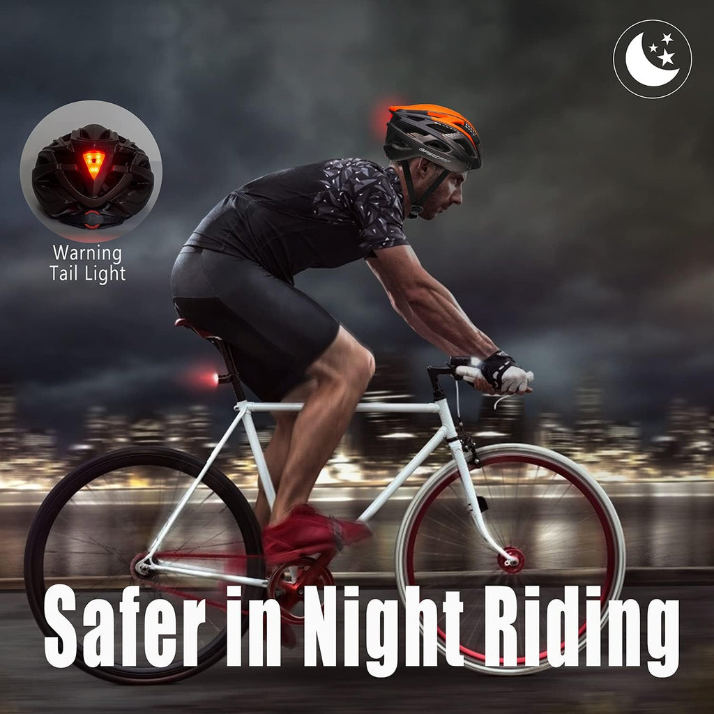 Bike Helmet, Basecamp Bicycle Helmet with Rear Light & Detachable Magnetic Goggles Lightweight Cycling Helmet Adjustable for Adult Men Women Mountain & Road (BC-069)