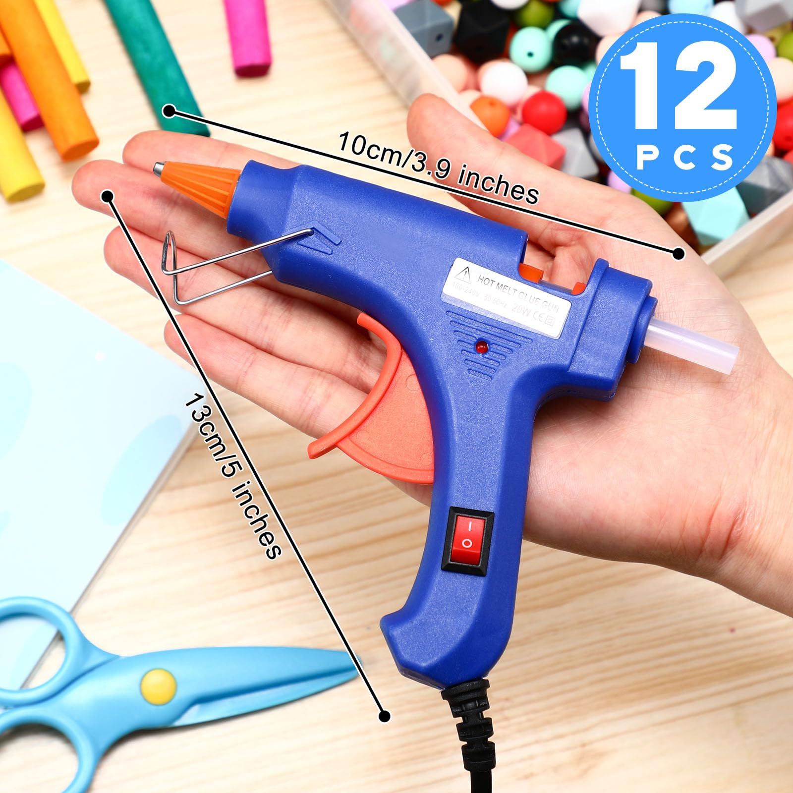 Zhengmy 6 Pcs Mini Glue Gun Crafts Hot Melt Guns Low Temp Glue with Burn Protection Fast Preheating and Easy Squeeze Trigger for School DIY Arts Class Projects Home Quick Repairs, 20 W (Multicolor)