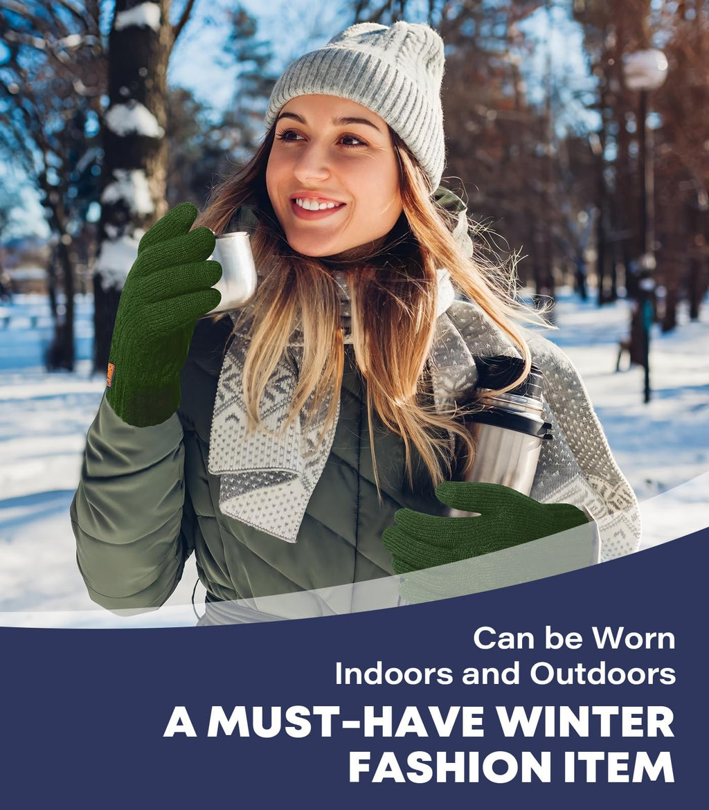 CHENMEI Winter Gloves for Men Women-Warm TouchScreen Cold Weather Gloves,Wool Knit Thermal Adults Gloves for Driving Texting