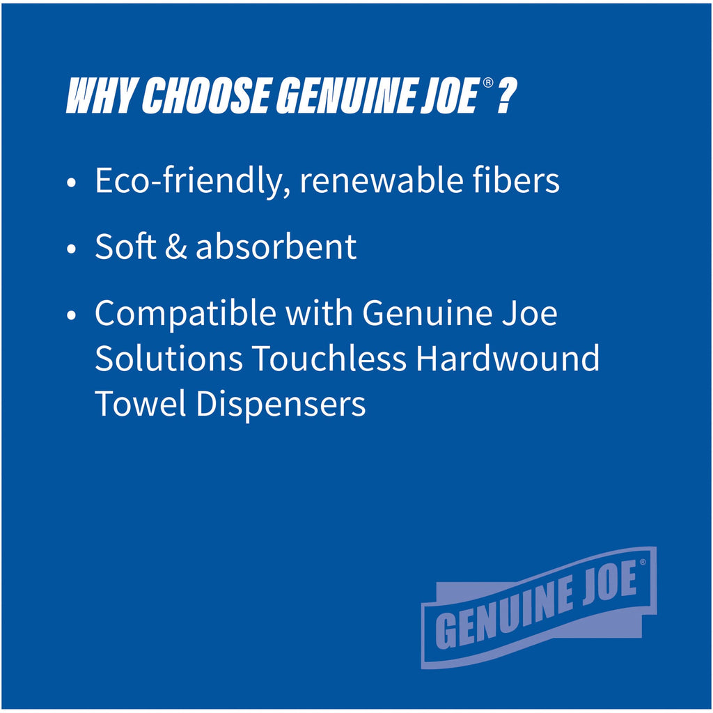Genuine Joe GJO22600 Embossed Hardwound Roll Towels (Pack of 6)