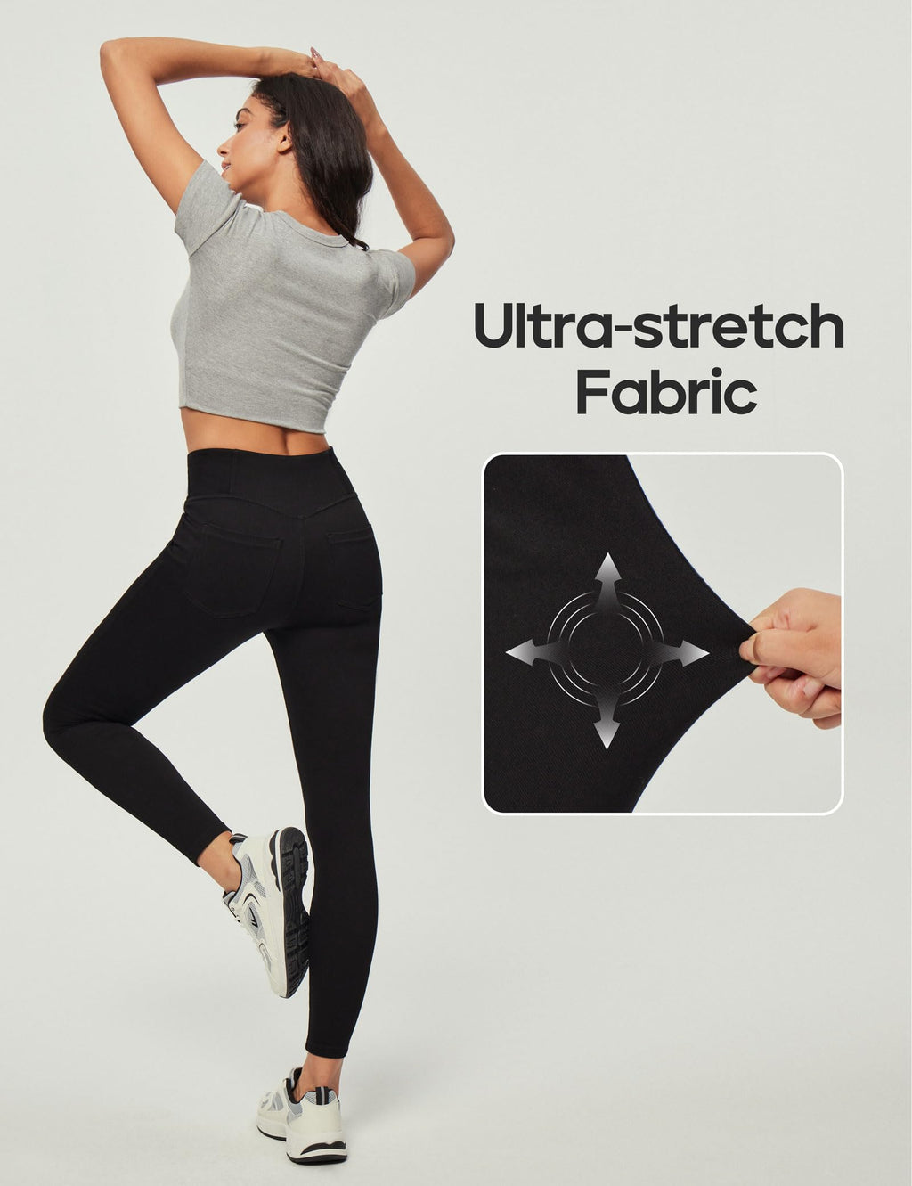 Heathyoga Stretchy Jeans for Women Trendy High Waist Pull On Jeggings Tummy Control Womens Skinny Jeans Leggings with Pockets