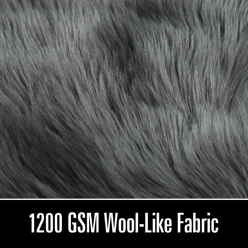 LOCHAS Soft Fluffy Faux Fur Rugs for Bedroom Bedside Rug 2x3 Feet, Washable, Furry Sheepskin Area Rug for Living Room Girls Room, Luxury Shag Carpet Home Decor, Beige