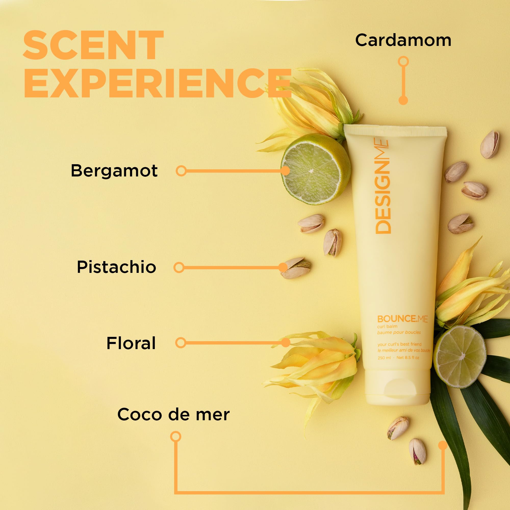 Design.Me BOUNCE.ME Curl Balm and Cream for Curly Hair with Nourishing Argan Oil | Wave, Coil, and Curl Defining Cream | Sulfate Free and Paraben Free (8.5 Fl Oz)