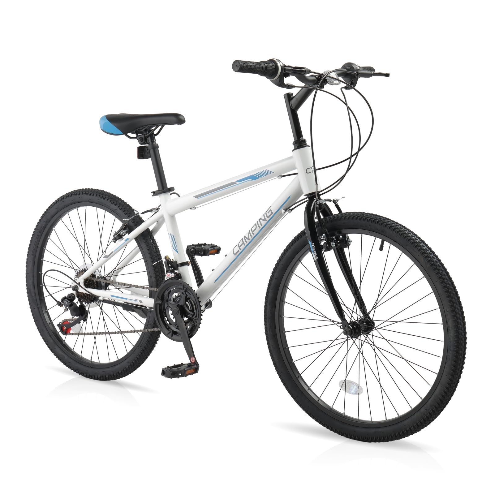 CamPingSurvivals 20/24/26 Inch Mountain Bike for Men/Women,Adult Bicycle | Professional 7or21 Speed Shifting, Dual Disc/V Brakes, Suspension Fork, Comfort Saddle, All-Terrain Tires & Pretty Look
