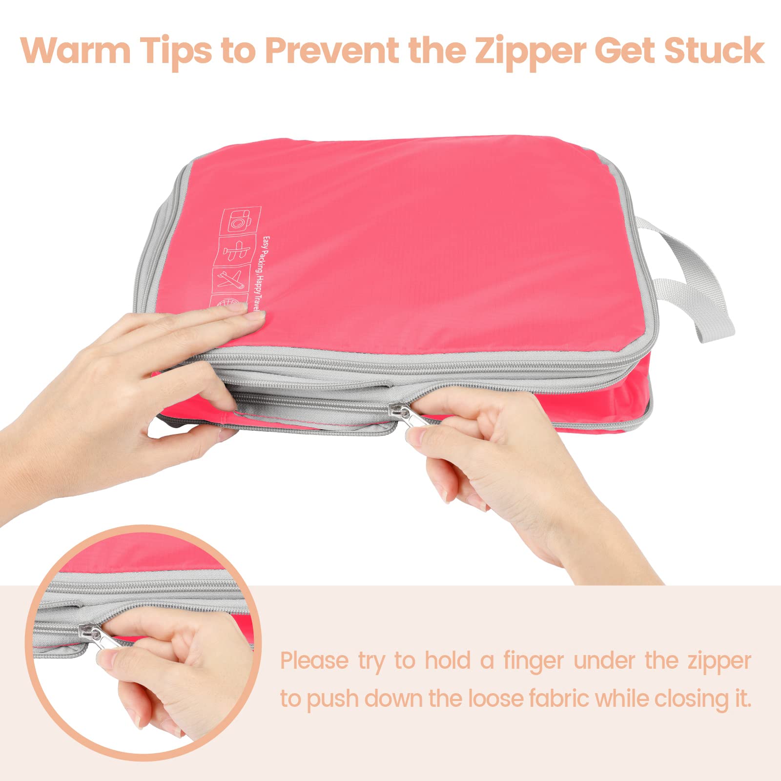 Cambond Compression Packing Cubes for Travel - Lightweight Expandable Travel Bags Luggage Organizers Travel Essentials Compression Cubes for Travel Space Saver for Carry on Suitcases Organizer