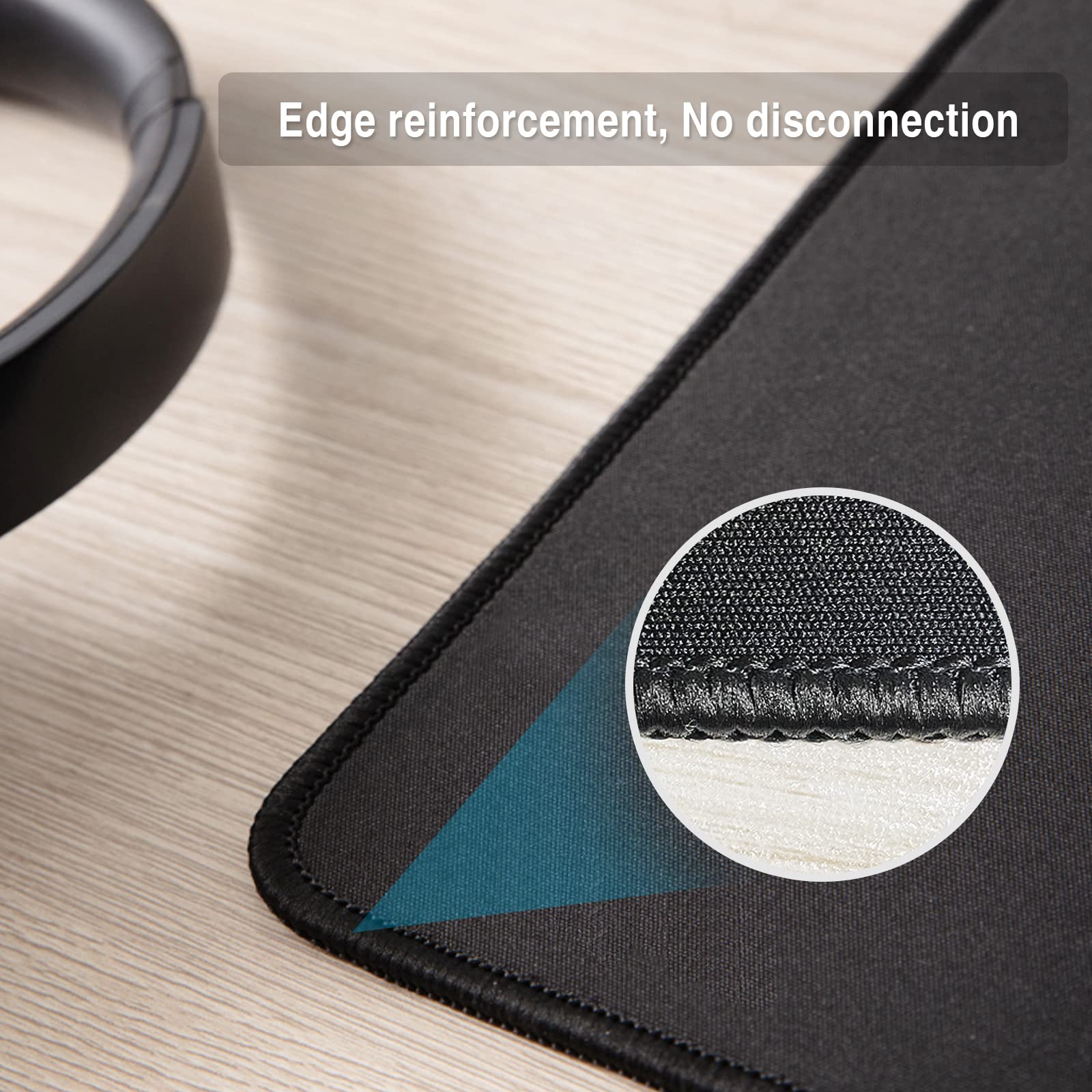 Zhithink 11 Pack Mouse Pad with Reinforced Stitching Edge, Washable Mousepad with Grippy Non-Slip Rubber Base, 0.12 Inch Thick Smooth Tracks Computer Mouse Pads Bulk for Desk, Black, 10.2x8.2 Inch