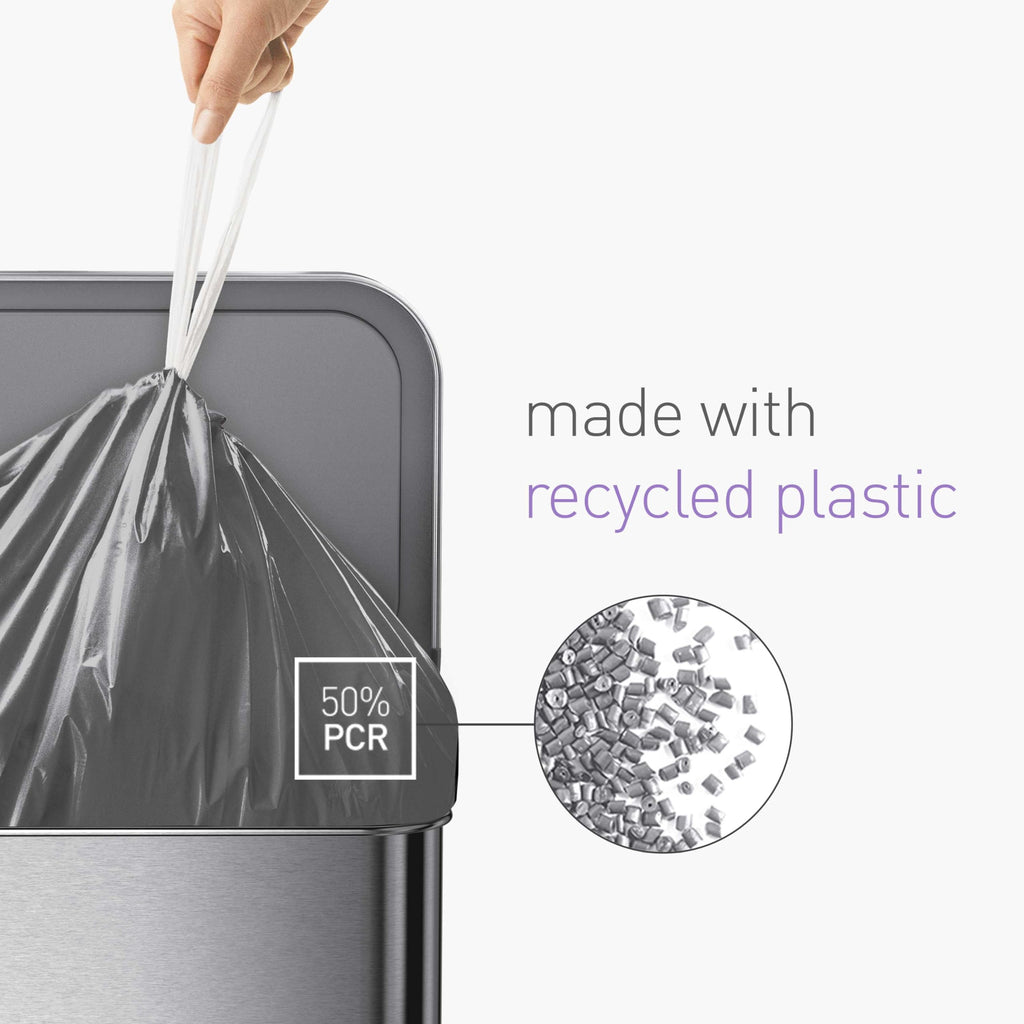 simplehuman Code H 60 Count, Genuine Odorsorb Custom Fit Liners, Drawstring Odor Absorbing Trash Bags in Dispenser Packs, 30-35 Liter / 8-9 Gallon