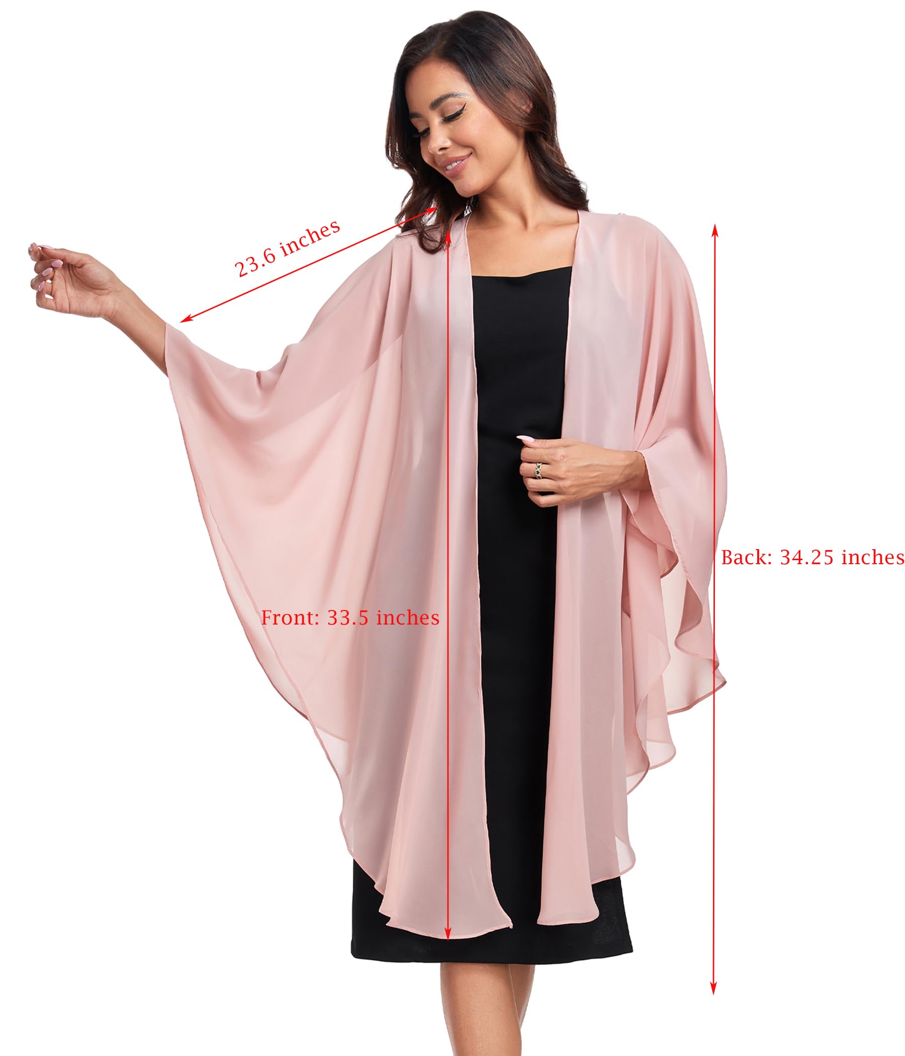 TONGFANTFL Shawls Wraps for Evening Wedding Party Chiffon Scarf Soft Bridal Wraps Wedding Guest Shawl Coverage