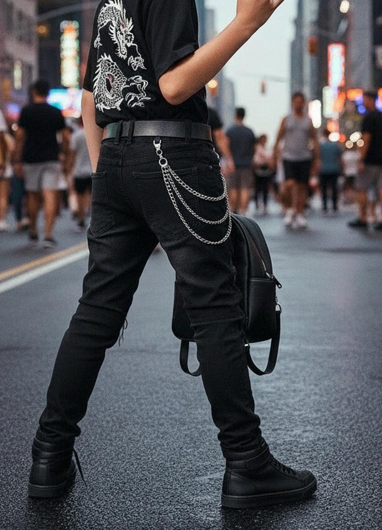 Boy's Skinny Fit Ripped Destroyed Distressed Stretch Slim Jeans Pants