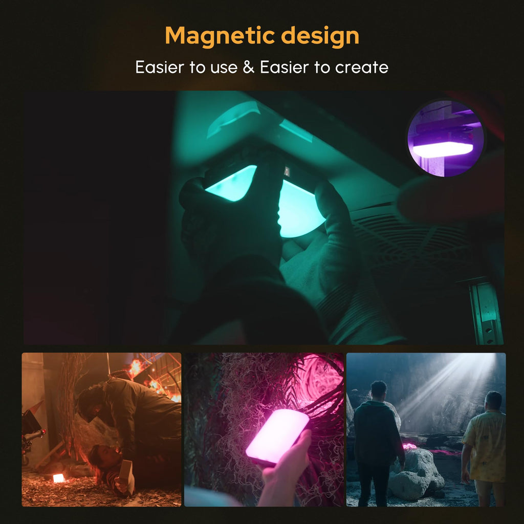 Aputure MC Pro RGBWW On Camera Video Light,5W High Brightness 1585 Lux at 0.5m,2000-10000K Adjustable Magnetic Attraction and IP65 Weatherproo for Photography,Videographer