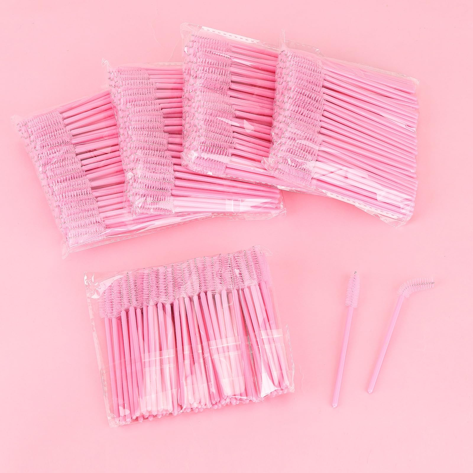 Tbestmax 500 Disposable Mascara Wands Eyelash Brush Spoolies for Eyebrow Eye Lash Extension, Makeup Brushes Applicators Kits - 5 Colors