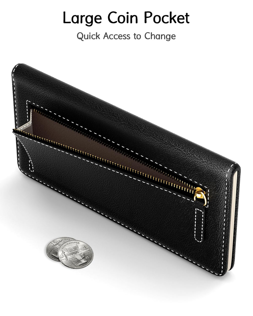 Nipichsha Womens Wallet, RFID Slim Wallets for Women, Thin Ladies Credit Card Holder Purse, Cute Leather Bifold Clutch Billfold with 11 Card Slots & ID Window, Abstract Boho Leaf
