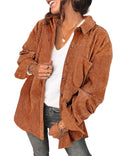 Saslax Women's Corduroy Shirt Shacket Jacket