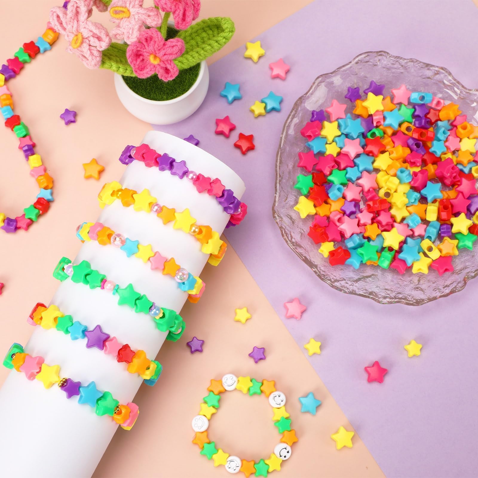 Augshy 700PCS White Letter Beads Alphabet Beads for Making DIY (6mm) | Premium Acrylic Cube Shape, Ideal Bracelets and Keychains, Large Hole Design for Easy Paracord Threading