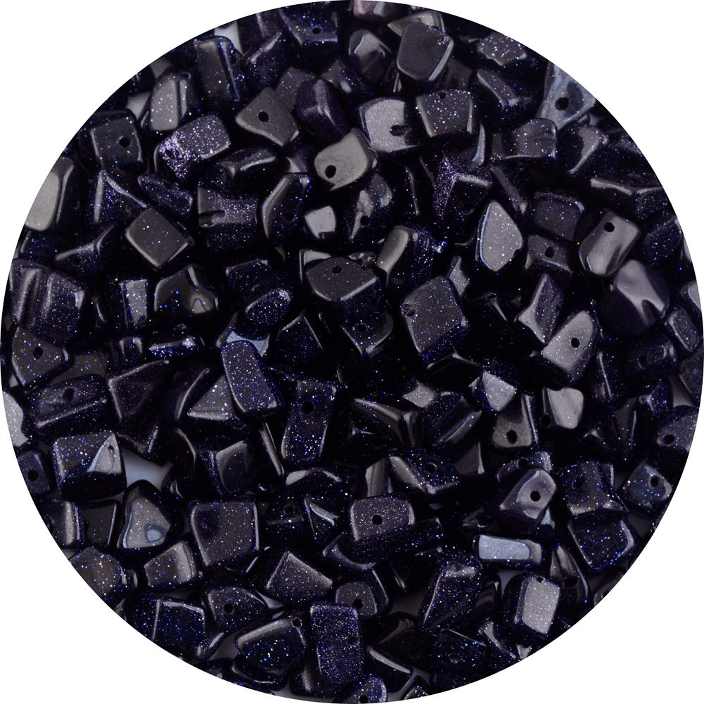 Chip Stone Beads Turquoise 5-8mm About 400 Pieces Irregular Gemstones Healing Crystal Loose Rocks Bead Hole Drilled DIY for Bracelet Jewelry Making Crafting (5-8mm, Turquoise)