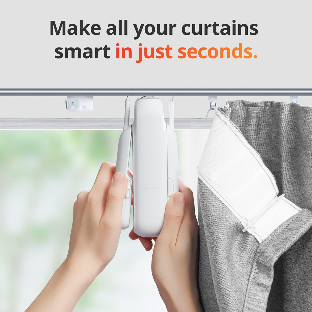 SwitchBot Smart Automatic Curtain Opener 2 Packs with Hub3 - Bluetooth Remote Control with App/Timer, High-Performance Motor, Unlimited Power, Add Hub to Compatible with Alexa, Google Home, HomeKit