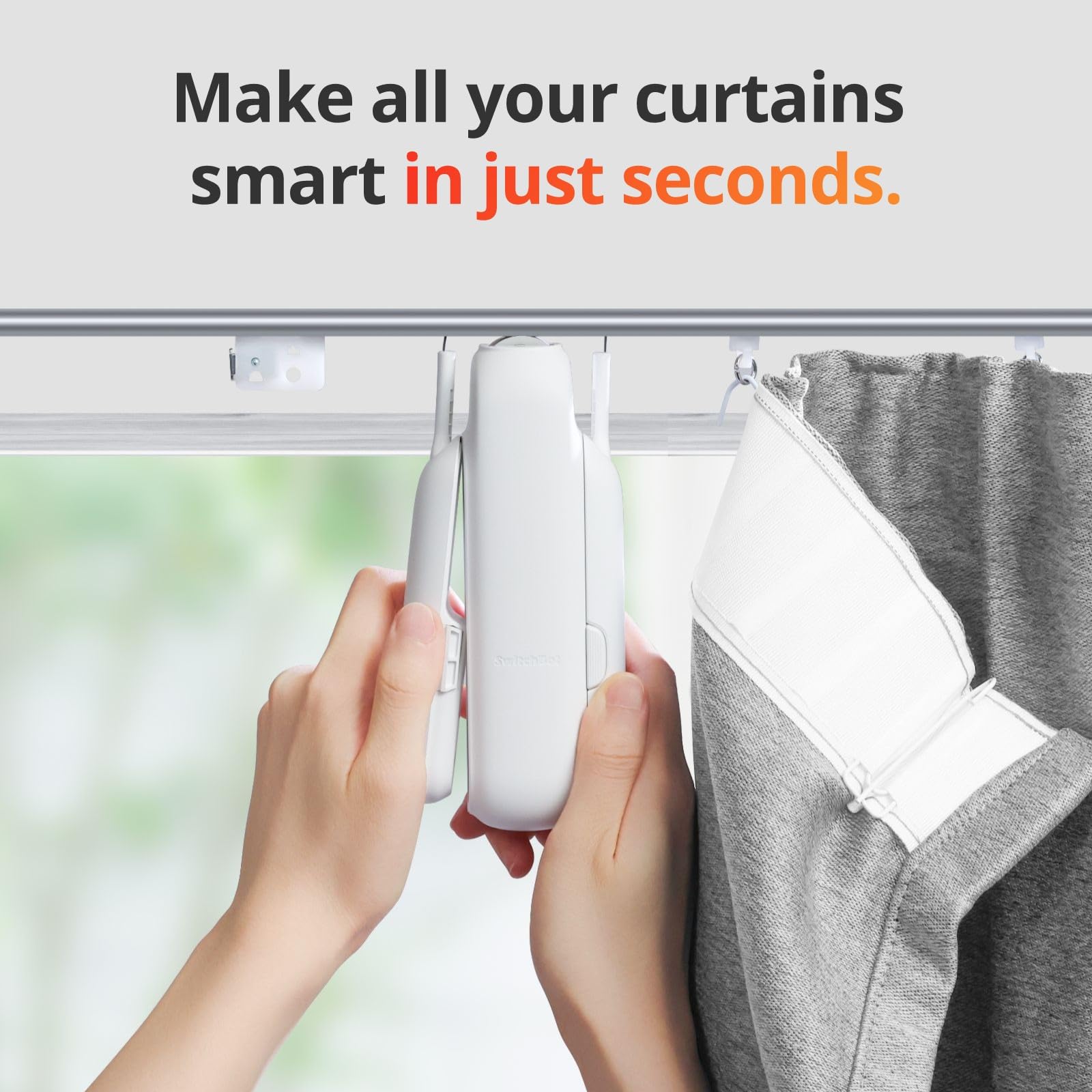 SwitchBot Smart Automatic Curtain Opener 2 Packs with Hub3 - Bluetooth Remote Control with App/Timer, High-Performance Motor, Unlimited Power, Add Hub to Compatible with Alexa, Google Home, HomeKit