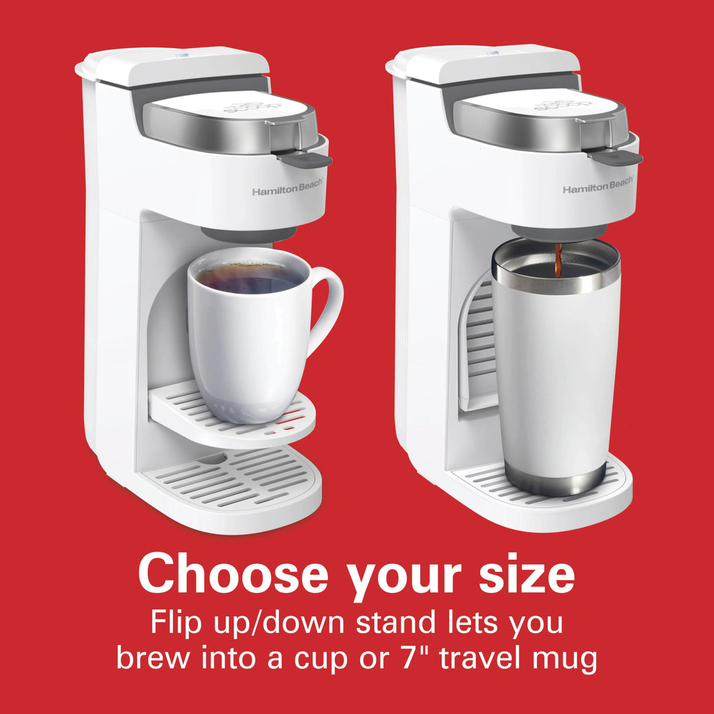 Hamilton Beach The Scoop Single Serve Coffee Maker & Fast Grounds Brewer for 8-14oz. Cups, Brews in Minutes, Black (47620), Next Gen
