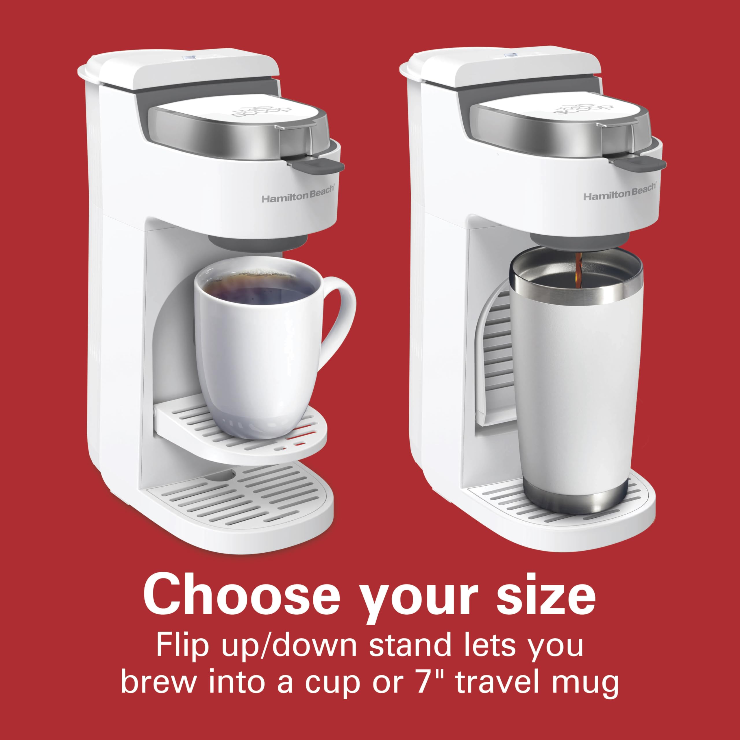 Hamilton Beach The Scoop Single Serve Coffee Maker & Fast Grounds Brewer for 8-14oz. Cups, Brews in Minutes, Black (47620), Next Gen