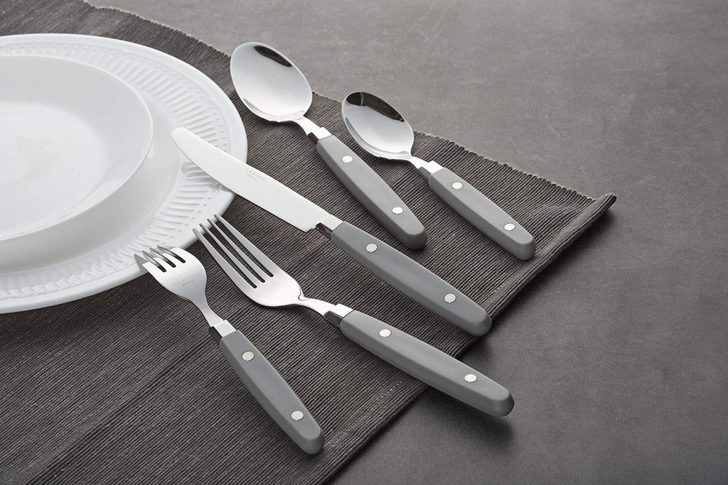 ANNOVA Silverware Set, Retro/Rivet Colorful Stainless Steel Tableware Kitchen Flatware Set Utensils, Includes Dinner Knives, Forks, Spoons, Salad Forks & Dessert Spoons (Brown, 20 Pieces)