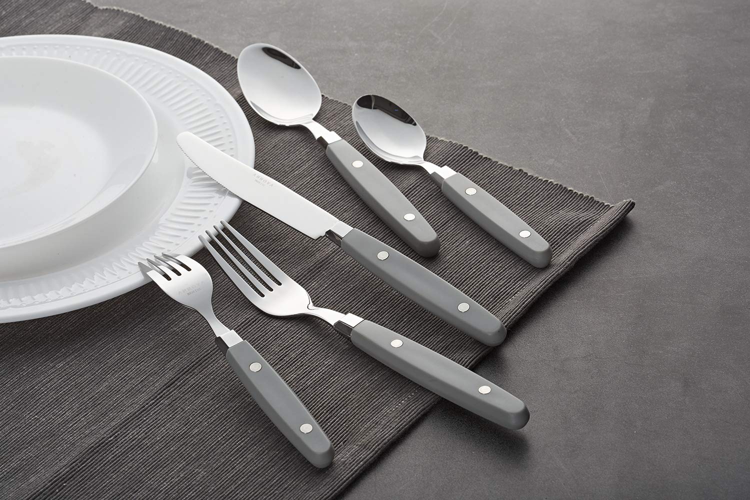 ANNOVA Silverware Set, Retro/Rivet Colorful Stainless Steel Tableware Kitchen Flatware Set Utensils, Includes Dinner Knives, Forks, Spoons, Salad Forks & Dessert Spoons (Brown, 20 Pieces)