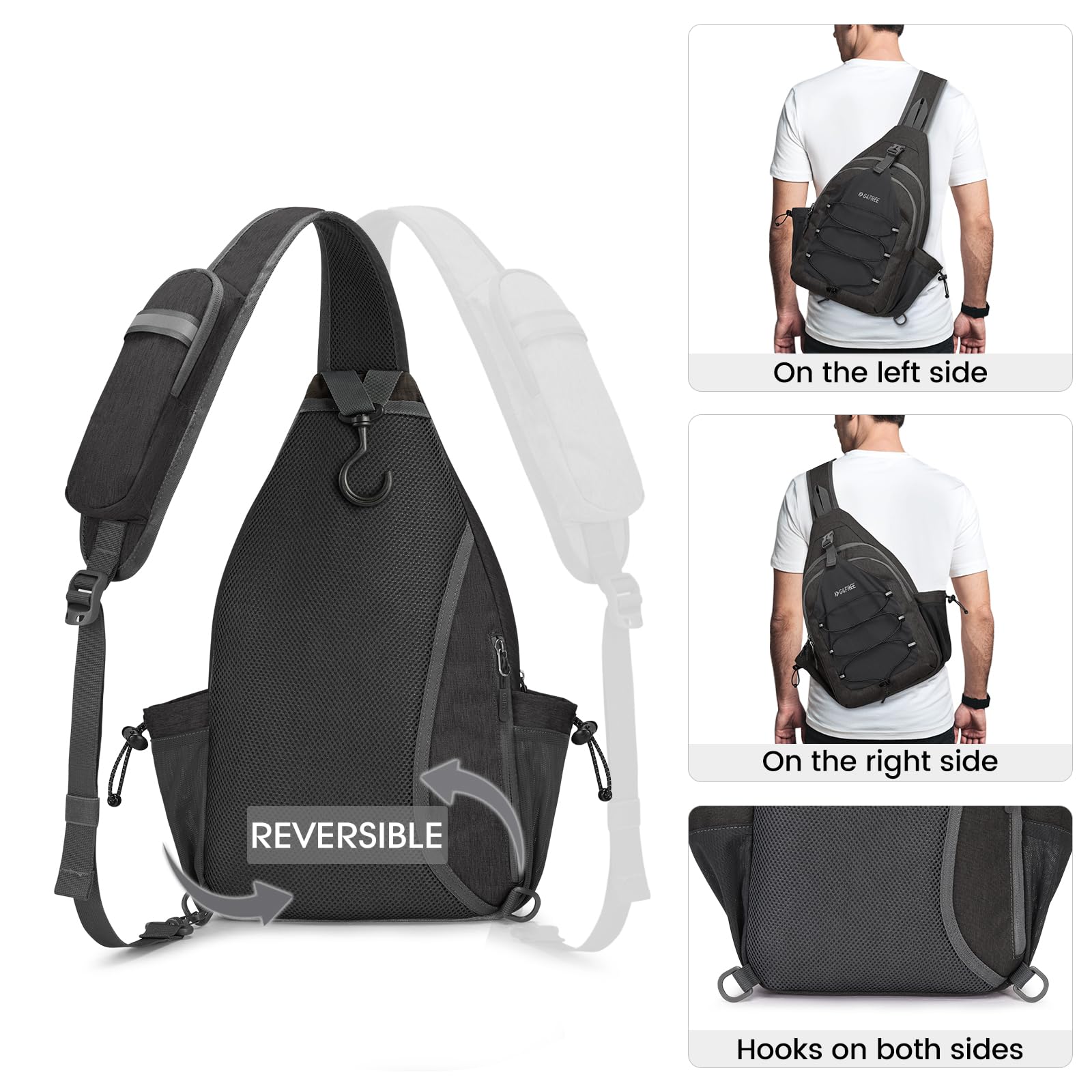 G4Free Pickleball Bag, Crossbody Sling Bag for Men Women, Pickleball Backpack, Pickle Ball Paddle Bag Gifts for Sports