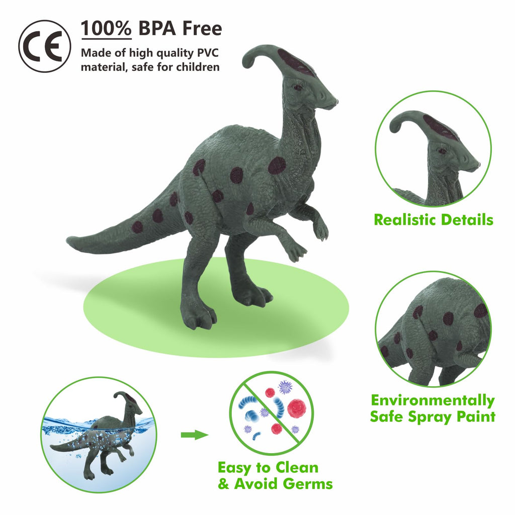 iGRATENS Dinosaur Toys with Sound Books, 10PCS Dino Toy for Toddlers & Animal Sounds Book with 10 Buttons, Realistic Plastic Animal Figures, Dinosaur Toys for Kids 3-5, Dinosaurs Lover Gifts for Kids