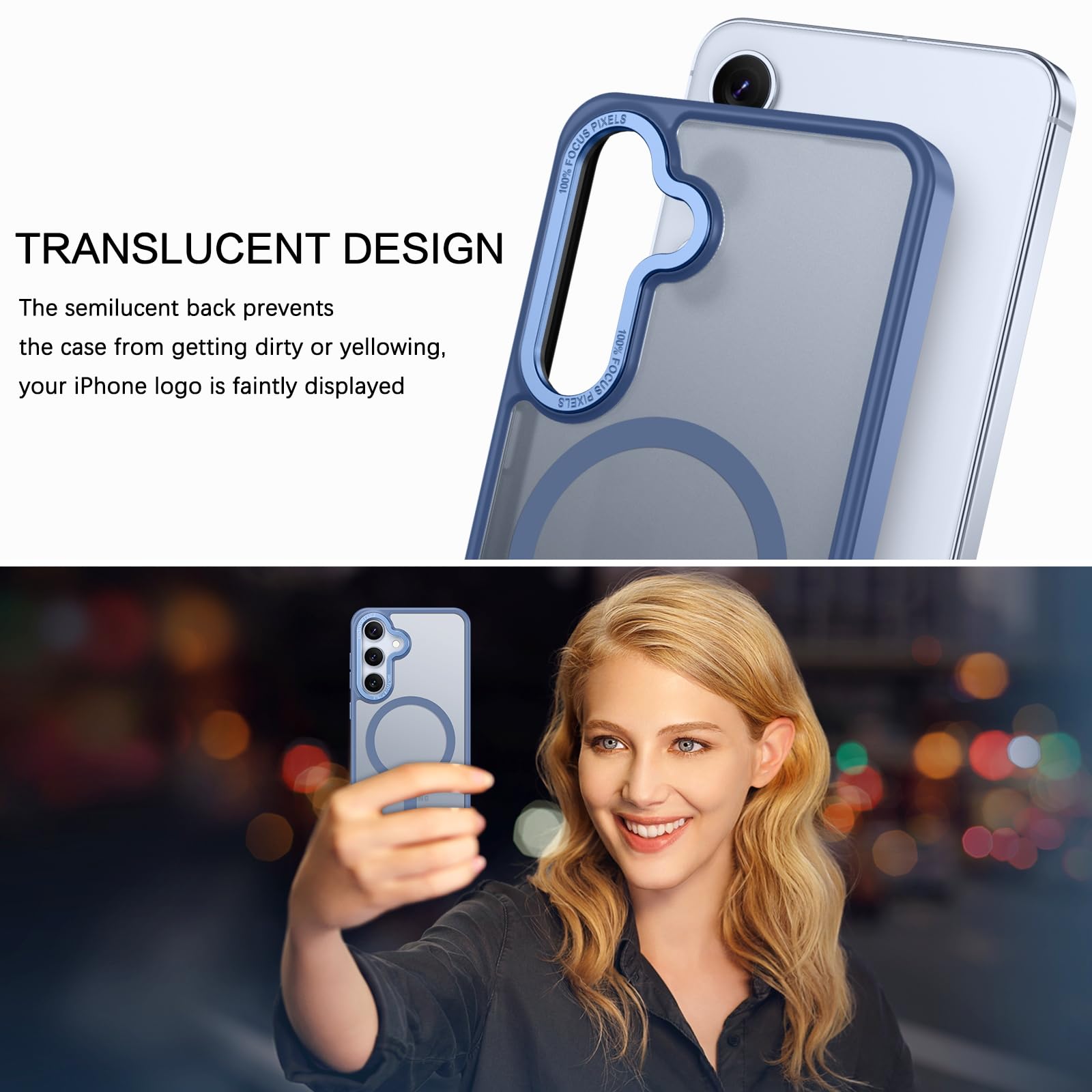 BENTOBEN Magnetic for Samsung Galaxy S24 Plus Case [Compatible with Magsafe] Translucent Matte Slim Thin Shockproof Anti-Yellow Women Men Protective Phone Cases Cover for Samsung S24 Plus 6.7", Black