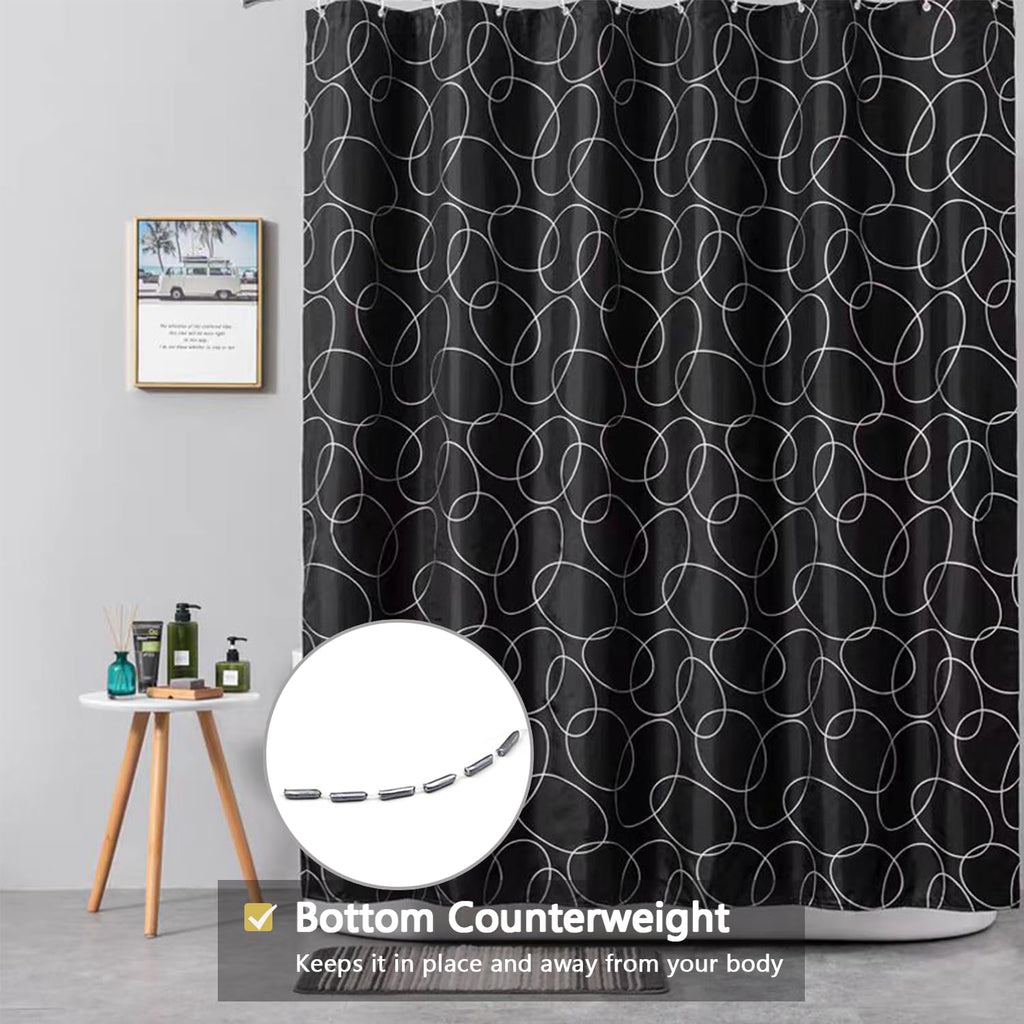 LLSCL Fabric Shower Curtain Liner with Magnets, Waterproof Hotel Quality, 72 x 72 Machine Washable