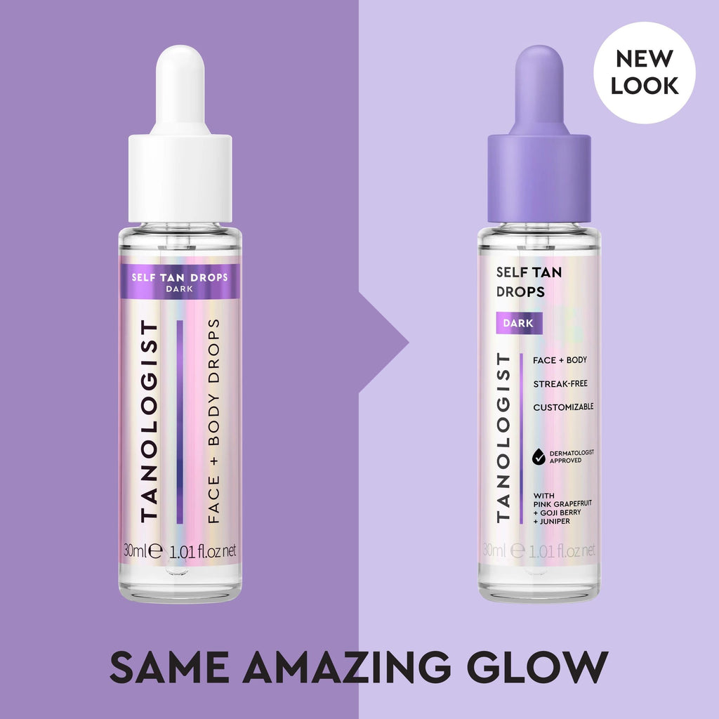 Tanologist Dark Self Tan Drops, Streak-Free Body & Face Tanning Drops, No Fake Tan Smell, for Moisturizer & Lotion, Bronzing Face Tanner, Skincare Ingredients, Vegan, 1.01 fl. oz/30 ml Bottle