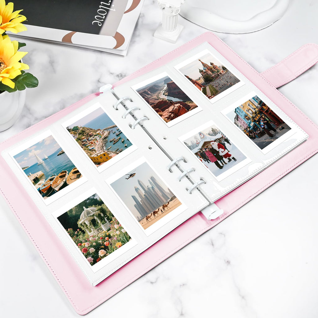 A5 Kpop Photocard Binder with 30 Pack 4-Pocket Card Pages, 6 Ring A5 Binder Card Collector Album with 240 Card Slots,PU Leather Binder Cover with Magnetic Buckle Closure for Organizing Trading Card