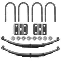 2 Pieces of Replacement for SW4B 4 Leaf Trailer Leaf Spring, 3500lb Single Trailer Axle Suspension Kit, 25-1/4" Length with 1750lb Capacity Double Eyes Leaf Springs and U-Bolt