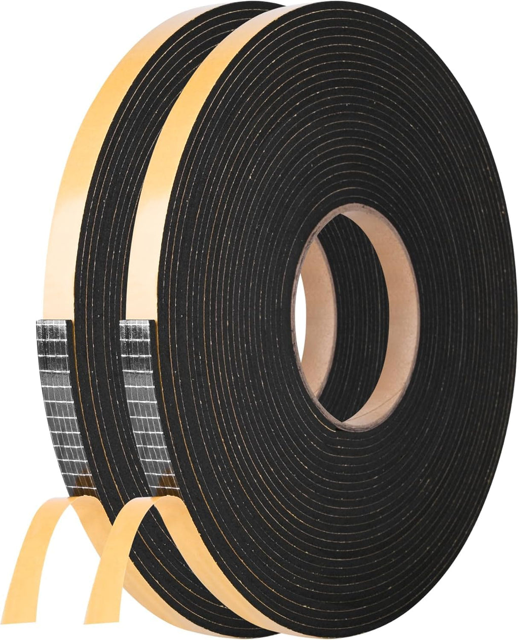 Kikerike Self Adhesive Foam Tape Weatherstrip 1In x 1/2In x 20Ft High Density Foam Insulation Strips Seal Weather Stripping with Strong Adhesive for Door and Window Sound Isolation Soundproofing