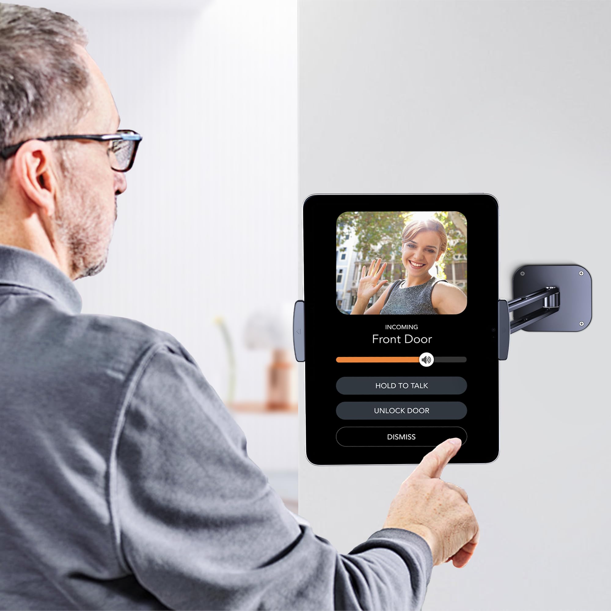 Tablet Wall Mount, Aluminum iPad Wall Mount Holder, 360° Rotation Adjustable Wall Holder Compatible with iPad Pro, Mini, Galaxy Tab, Surface Pro, Kindle, All 4.7-13" Tablets and Phones