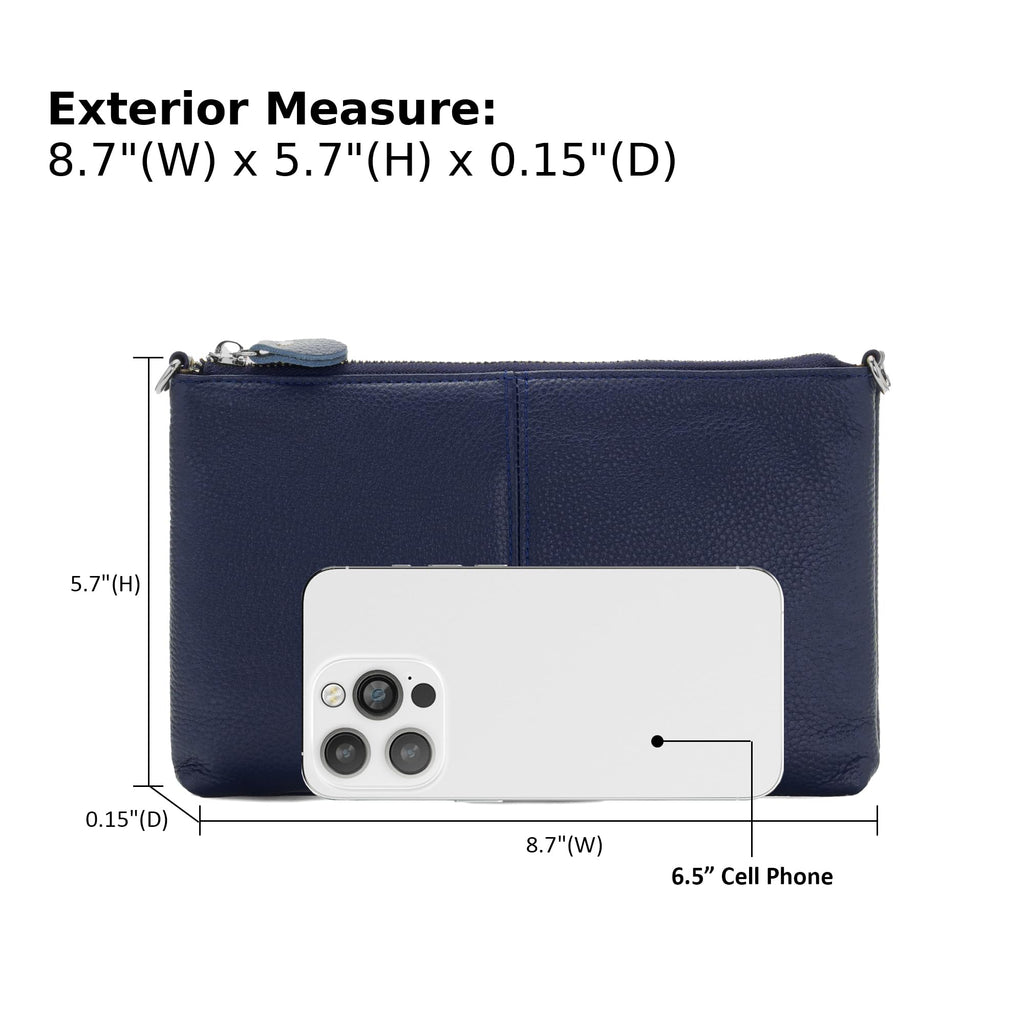 befen Genuine Leather Wristlet Clutch Wallet Purses Small Crossbody Bags for Women with RFID Blocking Card Slots