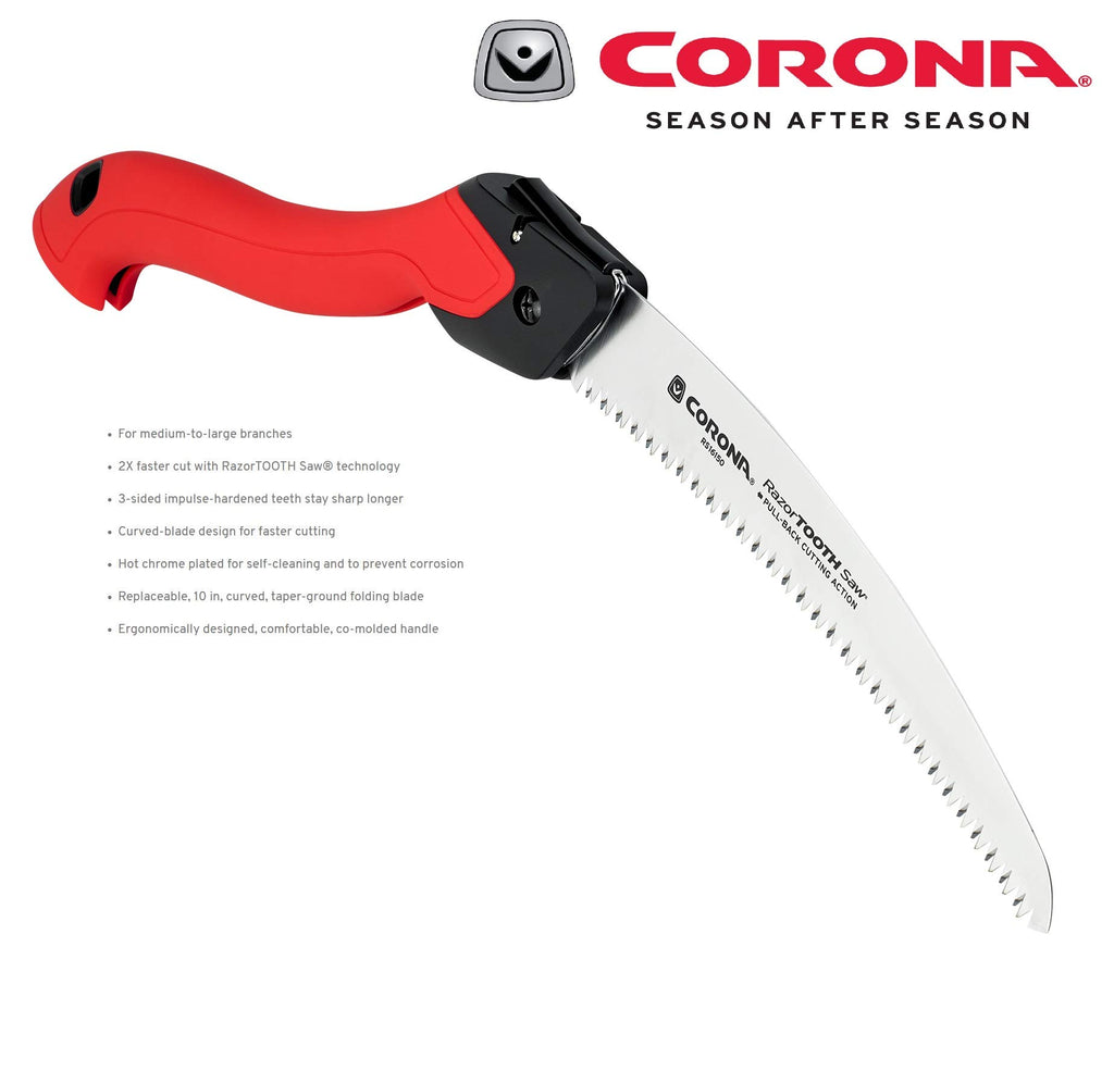 Corona RS 7245 Razor Tooth Folding Saw, 7-Inch Curved Blade, Steel