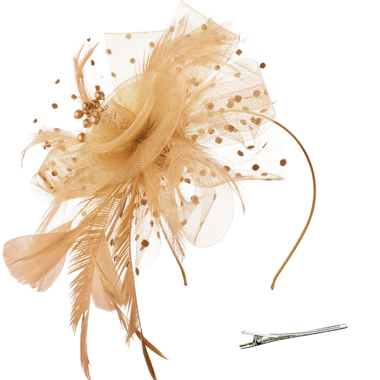 AQOKKA Women Fascinators Hats Flower Fascinators with Headband and Clip Tea Party Headwear for Women and Girls