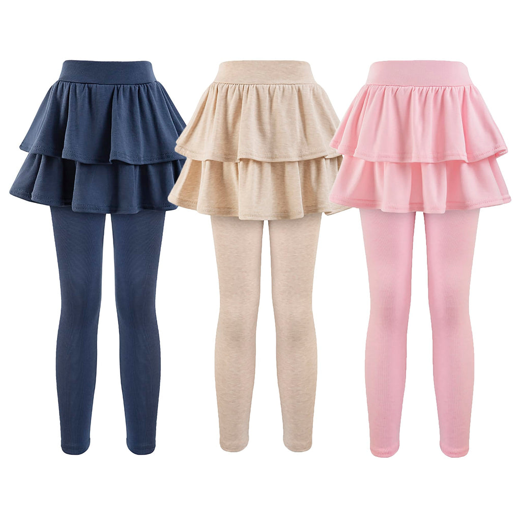 Girls School Uniform Pants Leggings with Skirts Stretch Warm Jegging 4-12 Years