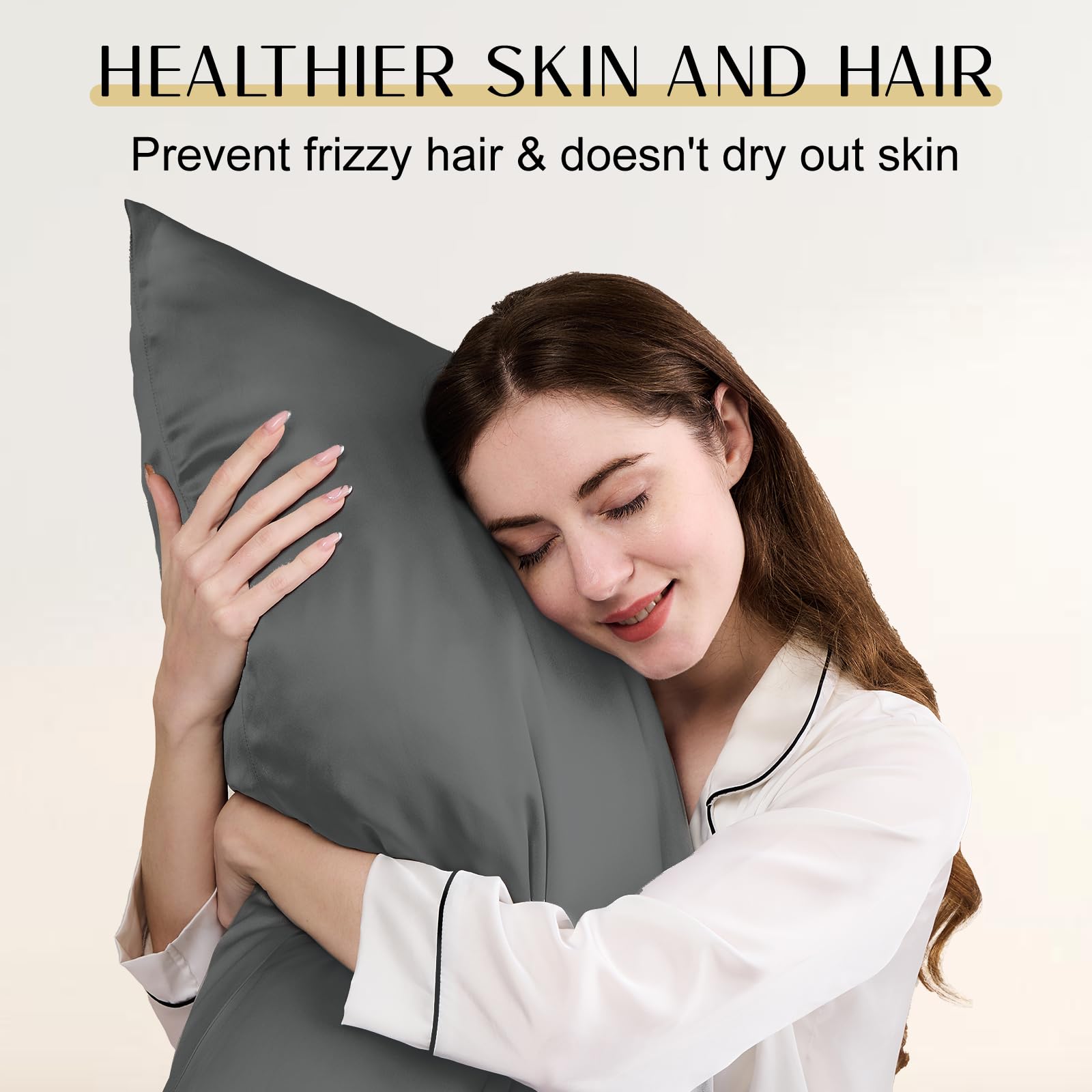 ZIMASILK Upgraded 100% 6A Grade Pure Mulberry Silk Pillowcase for Hair and Skin Silk Pillow Cases with Reinforced Hidden Zipper, More Soft & Durable, Gift Box (Standard 20"x26" Beige)