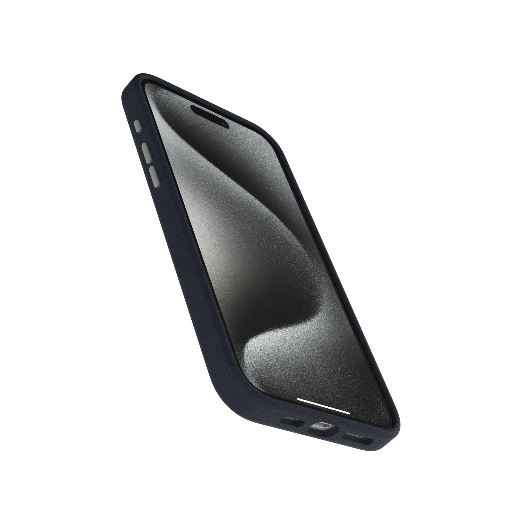 OtterBox iPhone 15 Symmetry Series Cactus Leather for MagSafe - Noir ASH (Black), Slim, Premium, Protective iPhone Case