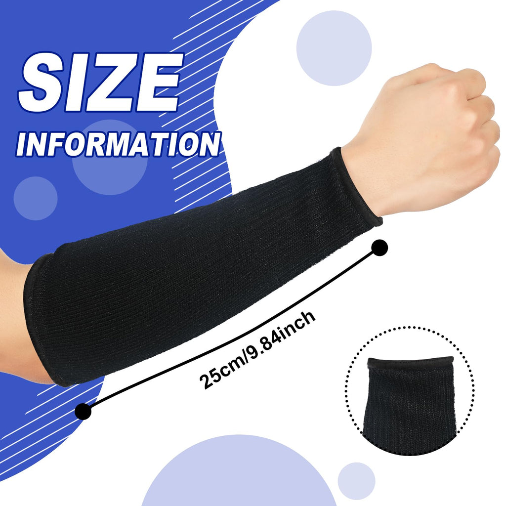 Sintege 3 Pairs Arm Protectors for Thin Skin and Bruising Cut Resistant Forearm Sleeve Level 5 Arm Burn Protection Sleeve (Black,7.9 Inch)